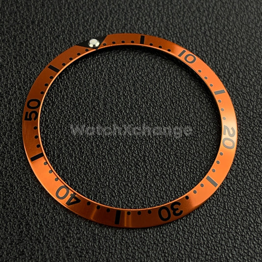 Orange & Black 36.5mm Sloped Aluminium Watch Bezel Insert for Rolex Seiko