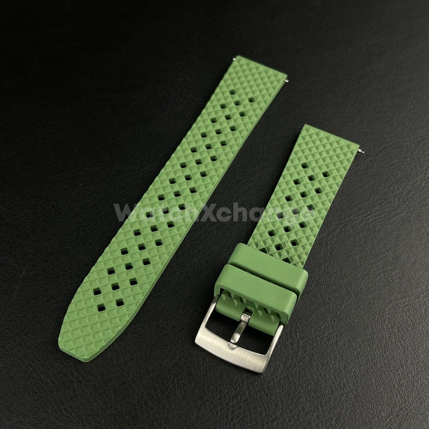 Premium Waffle FKM Rubber Watch Strap Band 20mm Quick Release Various Colours