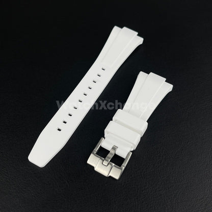 White Tissot PRX Rubber Strap Tapered 11mm For 35mm Watch Premium Quality