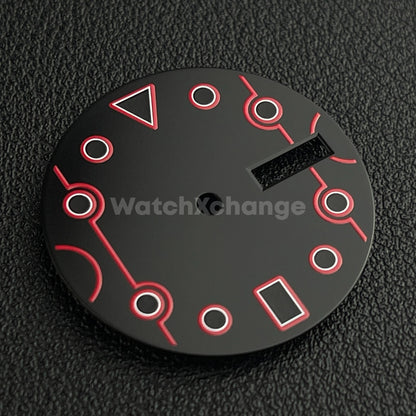 28.5mm Black & Red Watch Dial Face for SEIKO NH36 Movement