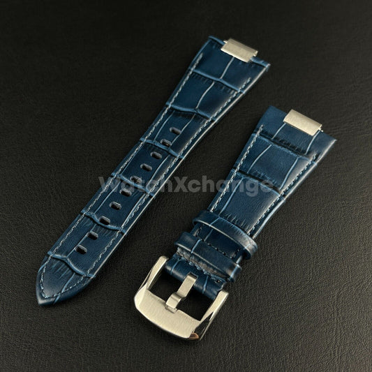 27mm Blue Leather Strap For TISSOT PRX Powermatic 80 Watch Band 40mm