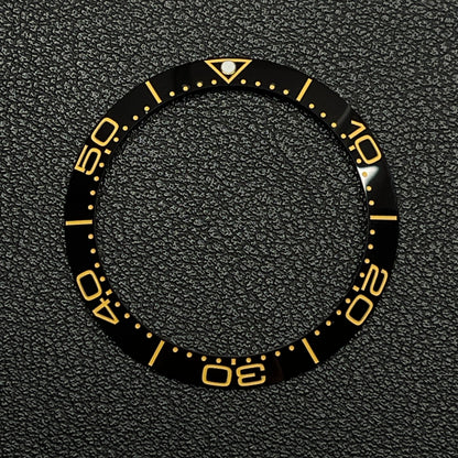 Black and Gold 38mm Ceramic Bezel insert Black White For Rolex Seiko SKX SRPD