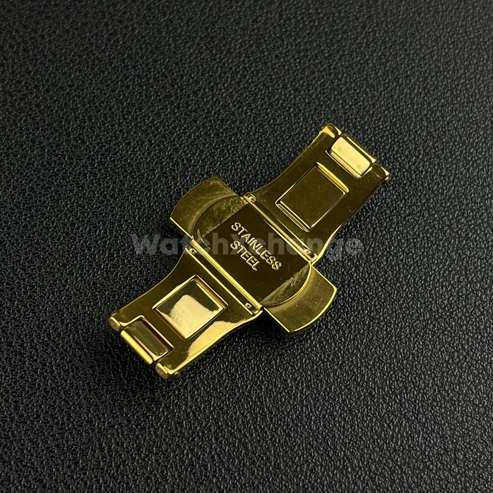 Gold Double Push Button Butterfly Clasp Buckle For Watch Band Strap