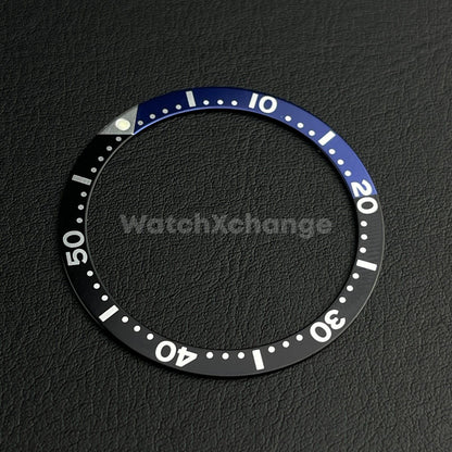 Black & Blue 39mm Flat Aluminium Bezel Insert For Divers Watch Seiko Mod Turtle