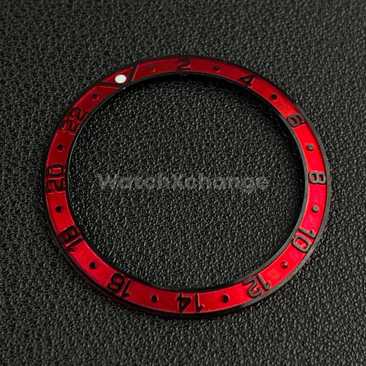 Red & Black 38mm Sloping Bezel Insert For Watch Seiko GMT Rolex SKX007 SRPD
