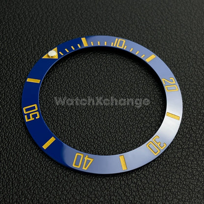 Blue & Gold Ceramic Bezel Insert 40mm for Rolex Seiko SKX SRPD Omega