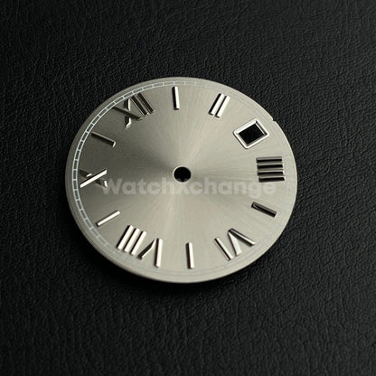 28.5mm Grey & Silver Watch Dial for SEIKO NH35 NH36 Watch Movement