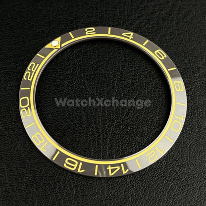 Grey Ceramic Bezel Insert 38mm GMT For Rolex Seiko SKX007 SKX009 SRPD Sloped