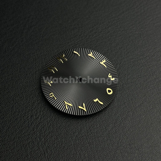 28.5mm Black & Gold Arabic Watch Dial NH35 NH36 Movement Professional