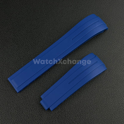 Blue 20mm Replacement Submariner GMT Silicone Rubber Watch Strap Band For Rolex