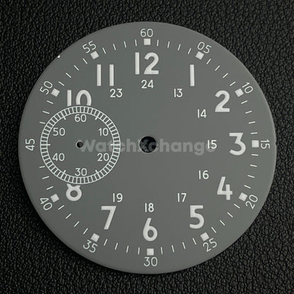 38.9mm Grey Watch Dial Green Luminous For ETA6497 Seagull ST36 Movement Part
