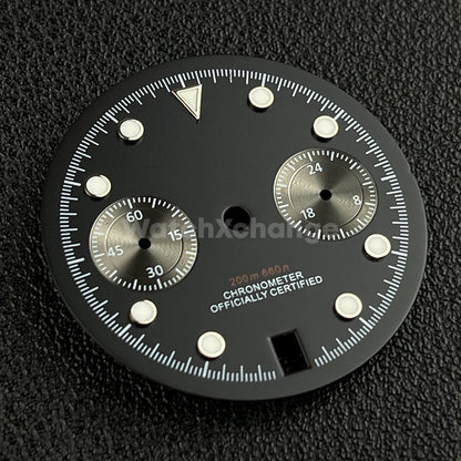 Black 30mm Watch Dial Face Accessory for VK64 Quartz Movement