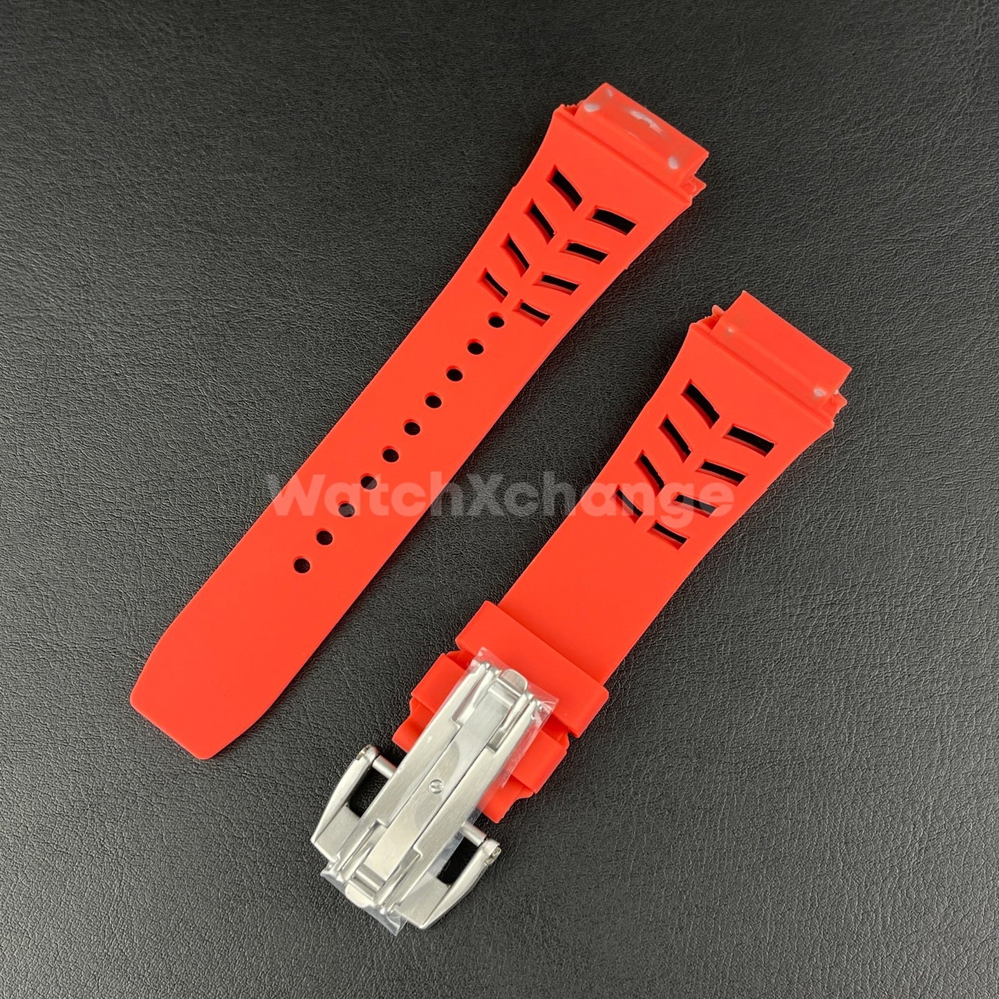Red 25mm-Spring Bar-Watch Rubber Band Strap For RICHARD MILLE RM011 RM-11