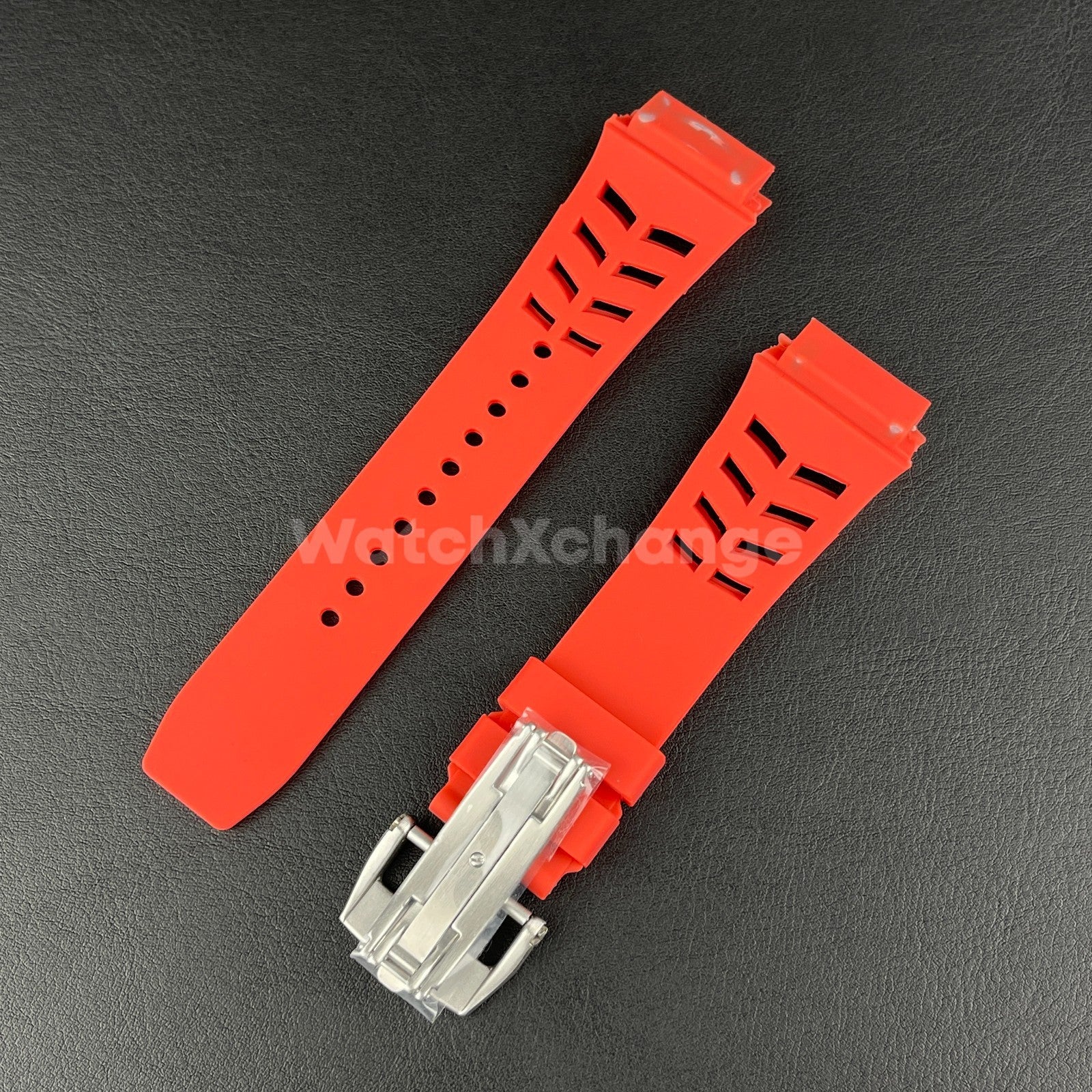 Red 25mm-Spring Bar-Watch Rubber Band Strap For RICHARD MILLE RM011 RM-11