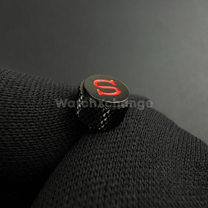 Black Screw-in Engraved "S" Crown for Seiko SKX007 SKX009 NH35 NH36 SRPD