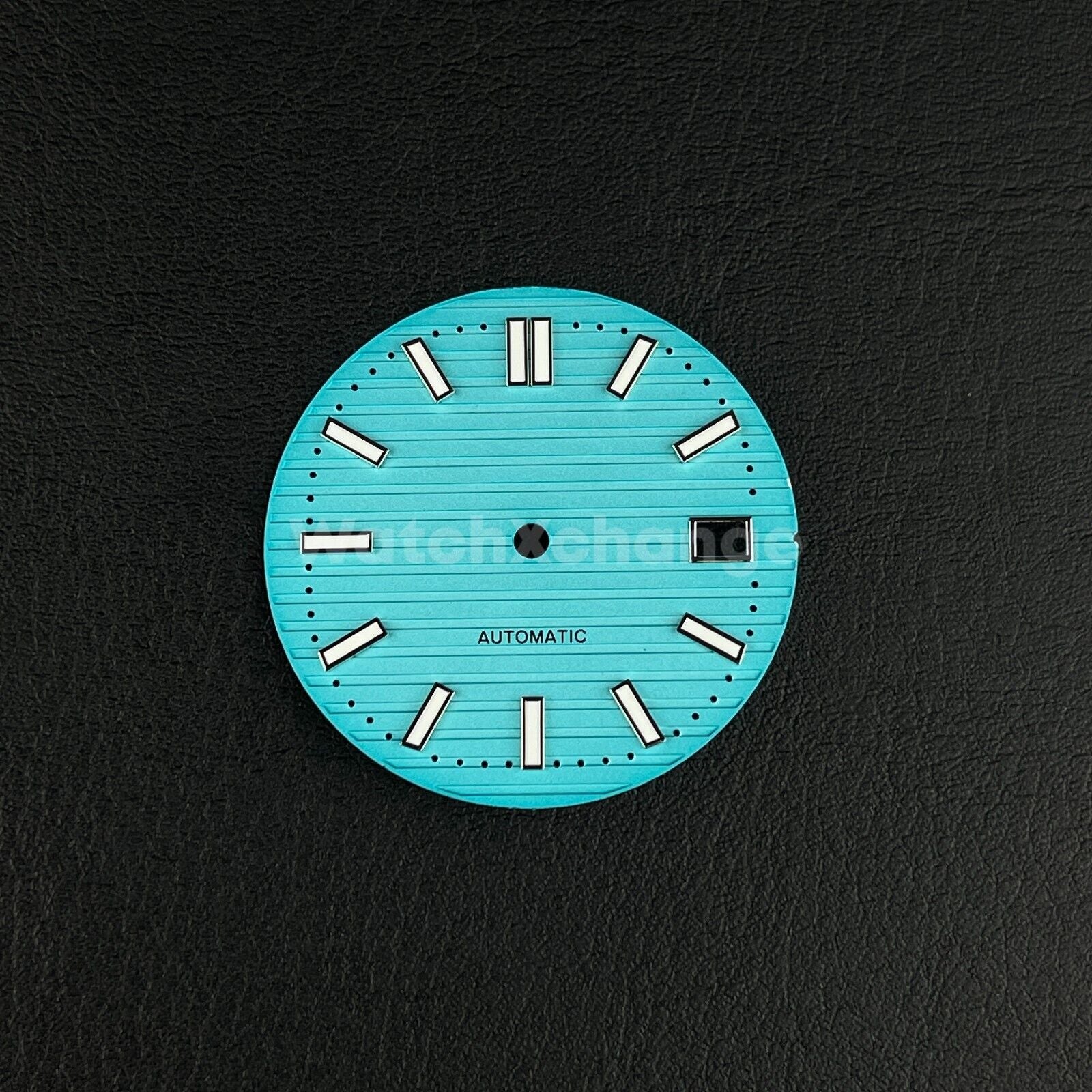30.8mm Sky Blue Nautilus Style Dial C3 Luminous For Seiko NH35 Movement