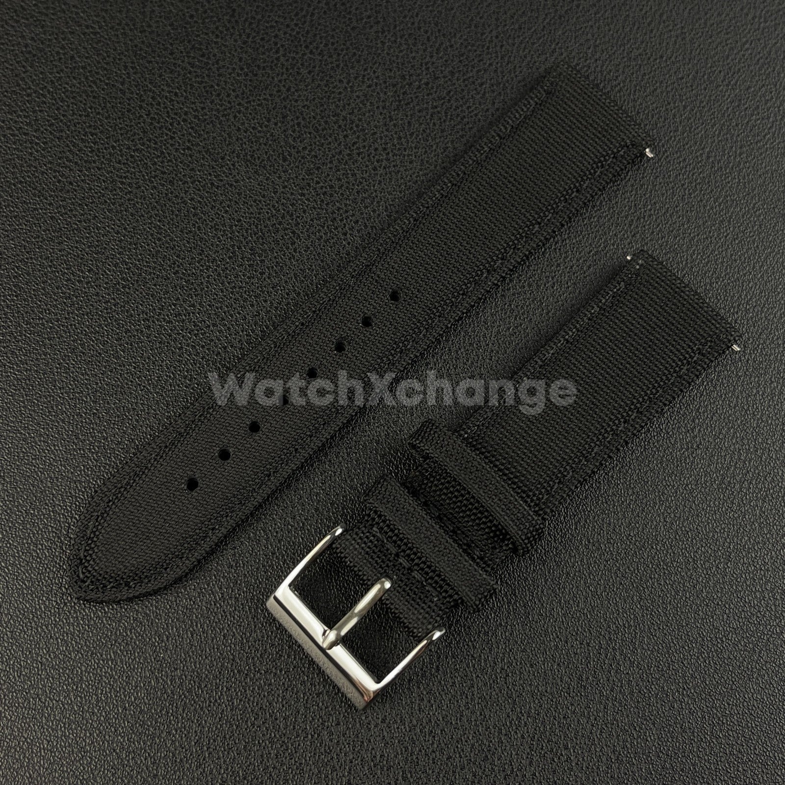 Black Watch Strap Band Nylon Canvas Sailcloth Quick Release 20mm 22mm 24mm