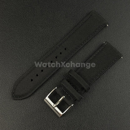 Black Watch Strap Band Nylon Canvas Sailcloth Quick Release 20mm 22mm 24mm
