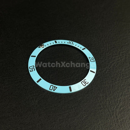 38mm Ceramic Bezel insert Light Sky Blue & Black For Rolex Seiko SKX SRPD