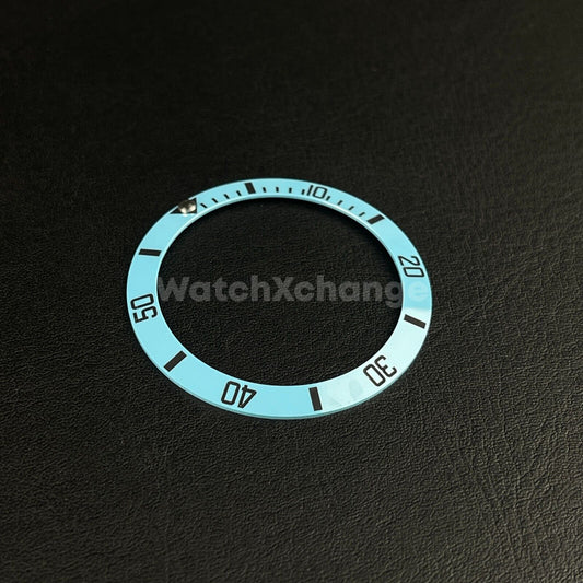 38mm Ceramic Bezel insert Light Sky Blue & Black For Rolex Seiko SKX SRPD