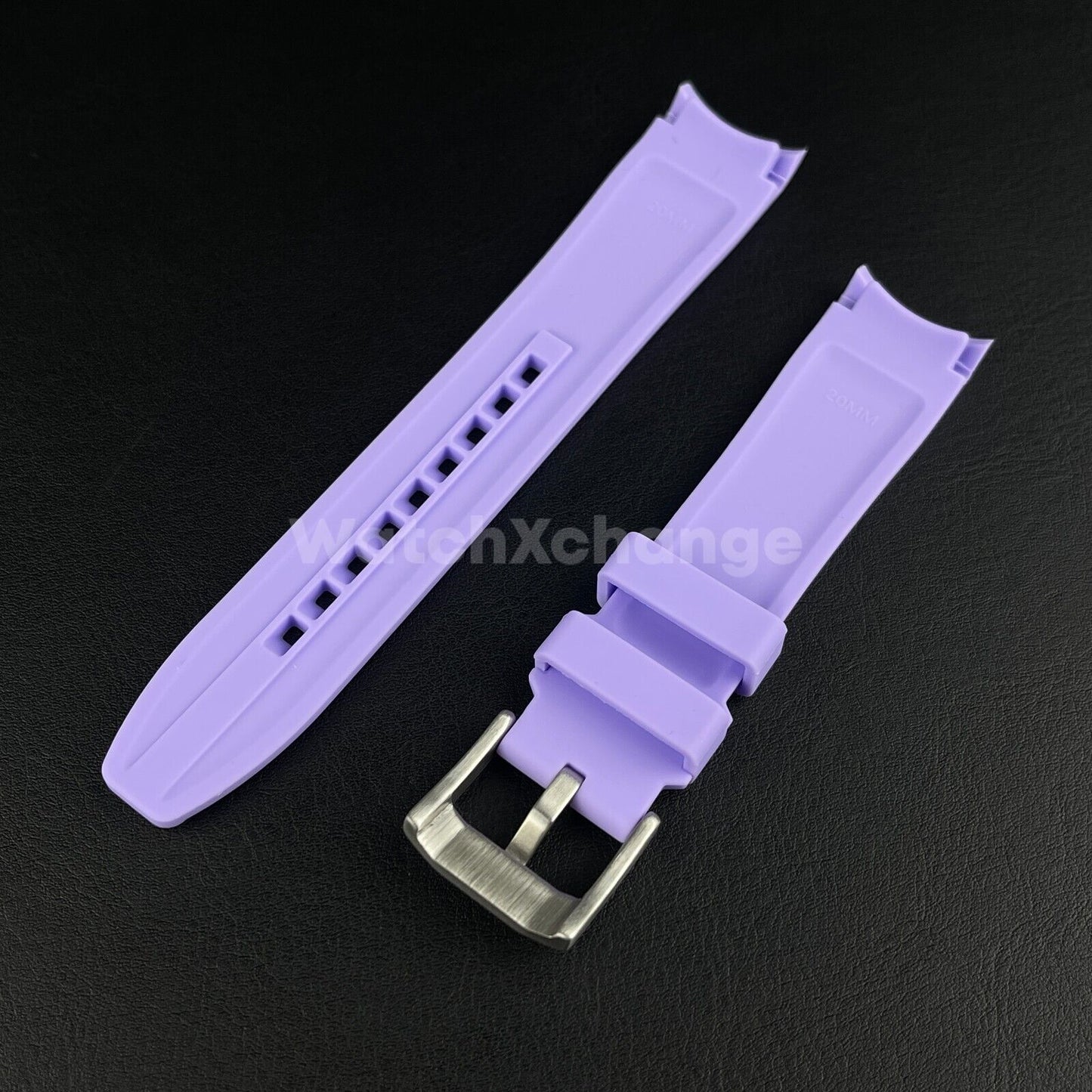 Purple 20mm Rubber Curved End Watch Strap Band Made For Rolex Submariner GMT