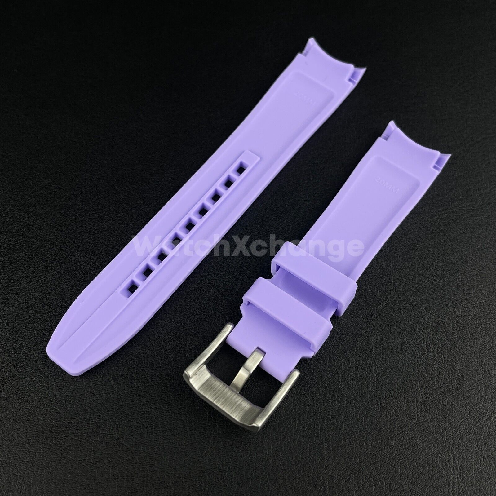 Purple 20mm Rubber Curved End Watch Strap Band Made For Rolex Submariner GMT