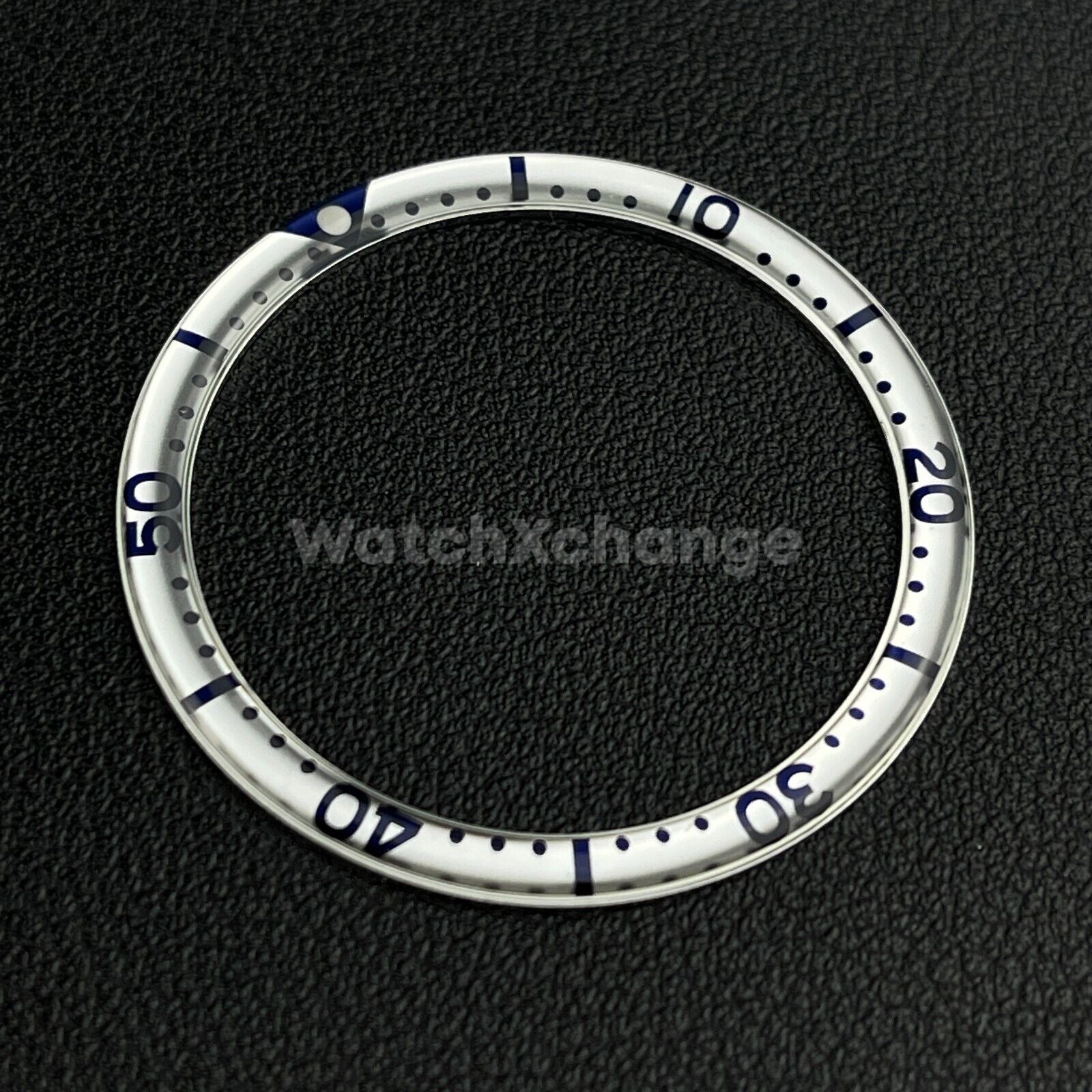 Silver & Blue 38mm Flat Resin Bezel Insert For Divers Watch Seiko Mod SKX SRPD