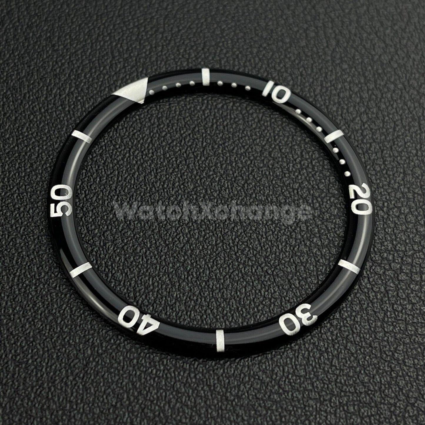 Black & Silver 38mm Flat Resin Bezel Insert For Divers Watch Seiko Mod SKX SRPD