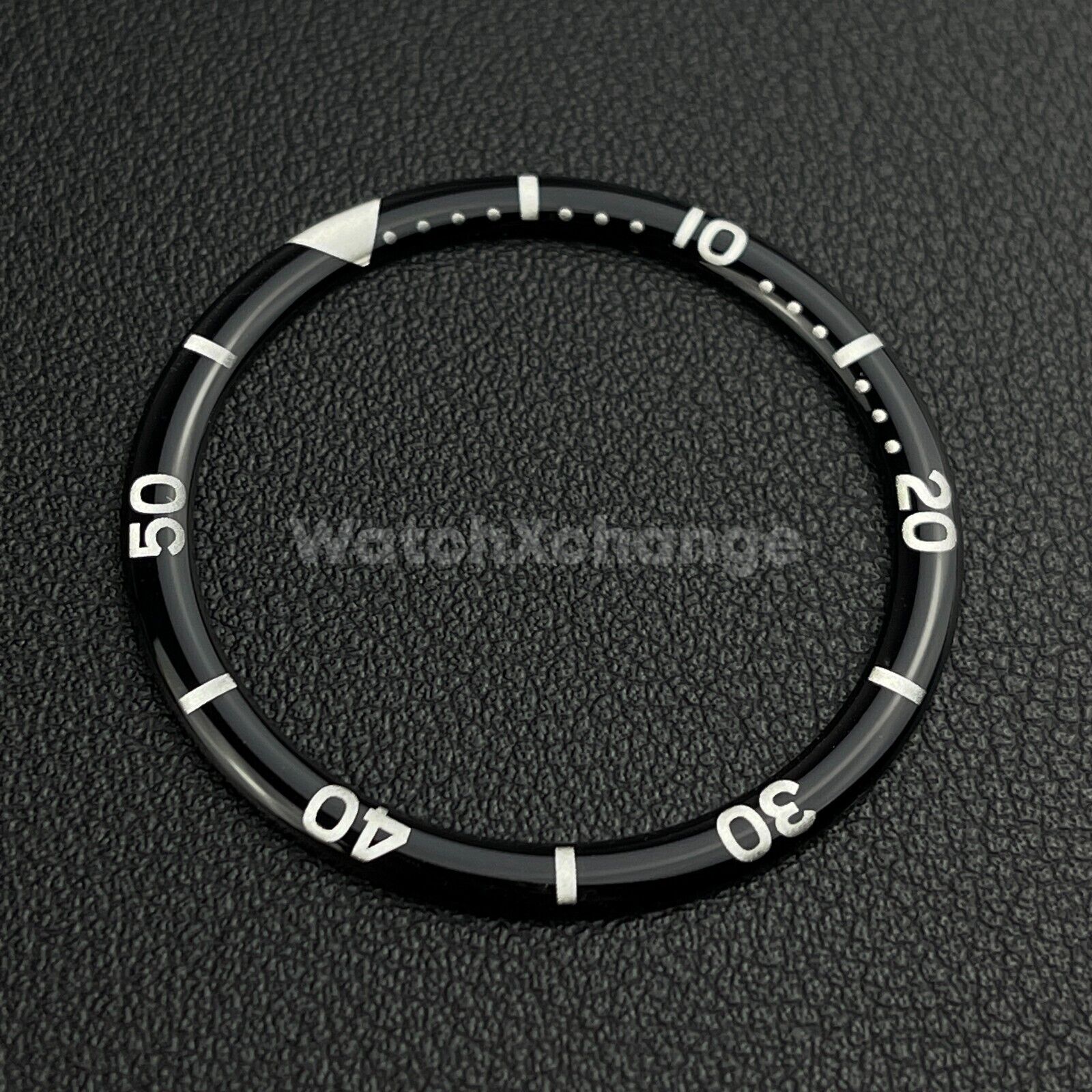 Black & Silver 38mm Flat Resin Bezel Insert For Divers Watch Seiko Mod SKX SRPD