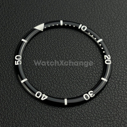 Black & Silver 38mm Flat Resin Bezel Insert For Divers Watch Seiko Mod SKX SRPD