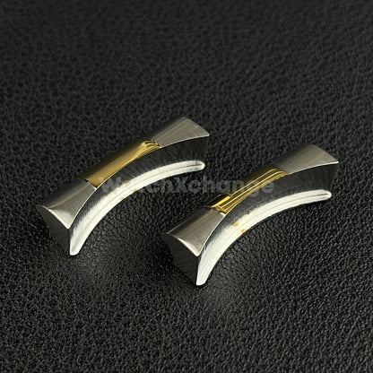20 21 22mm Silver and Gold Stainless Steel Watch Band End Link For Tudor 79363