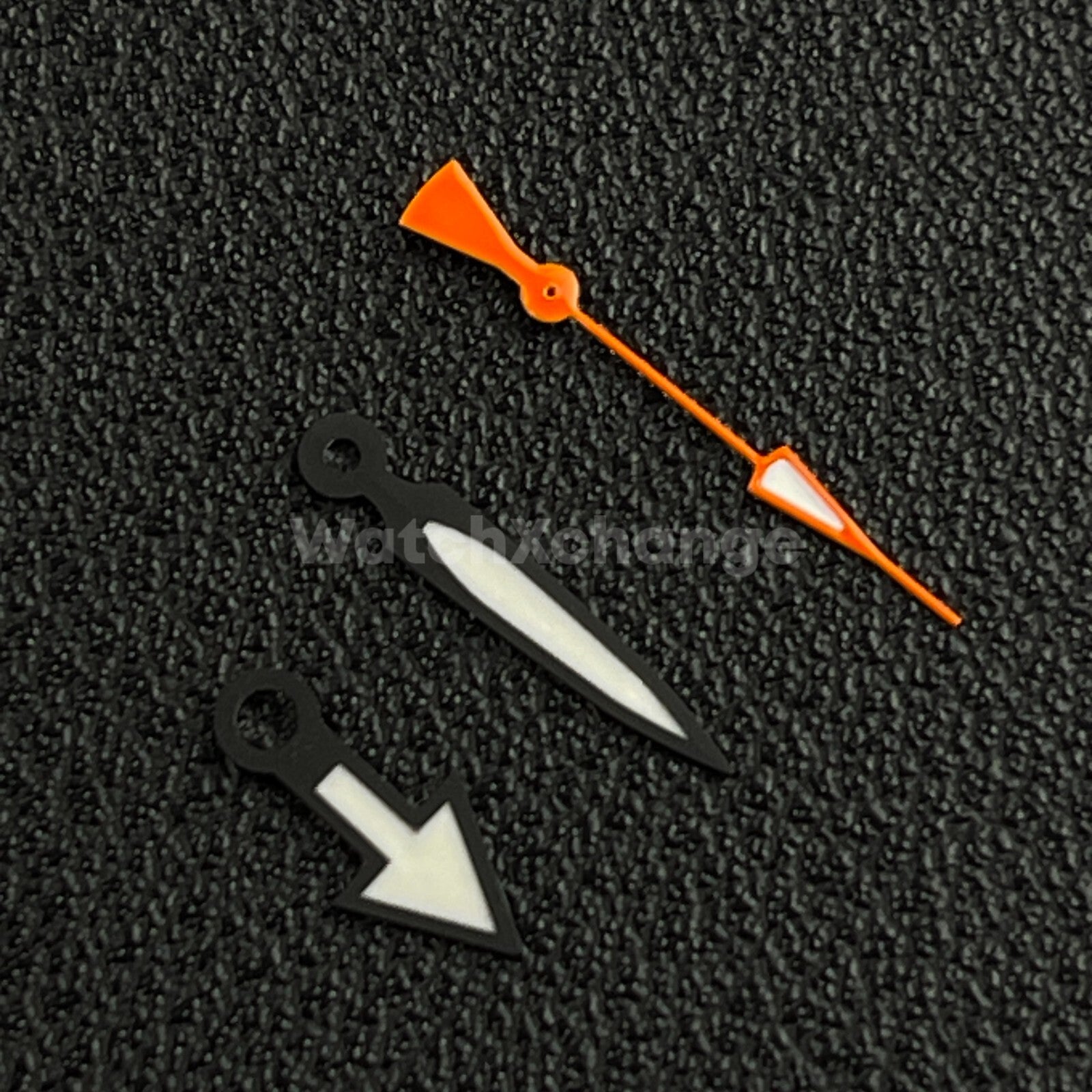 Black & Orange Watch Hands For SEIKO NH35 NH36 Movements Pilot Arrow Triangle