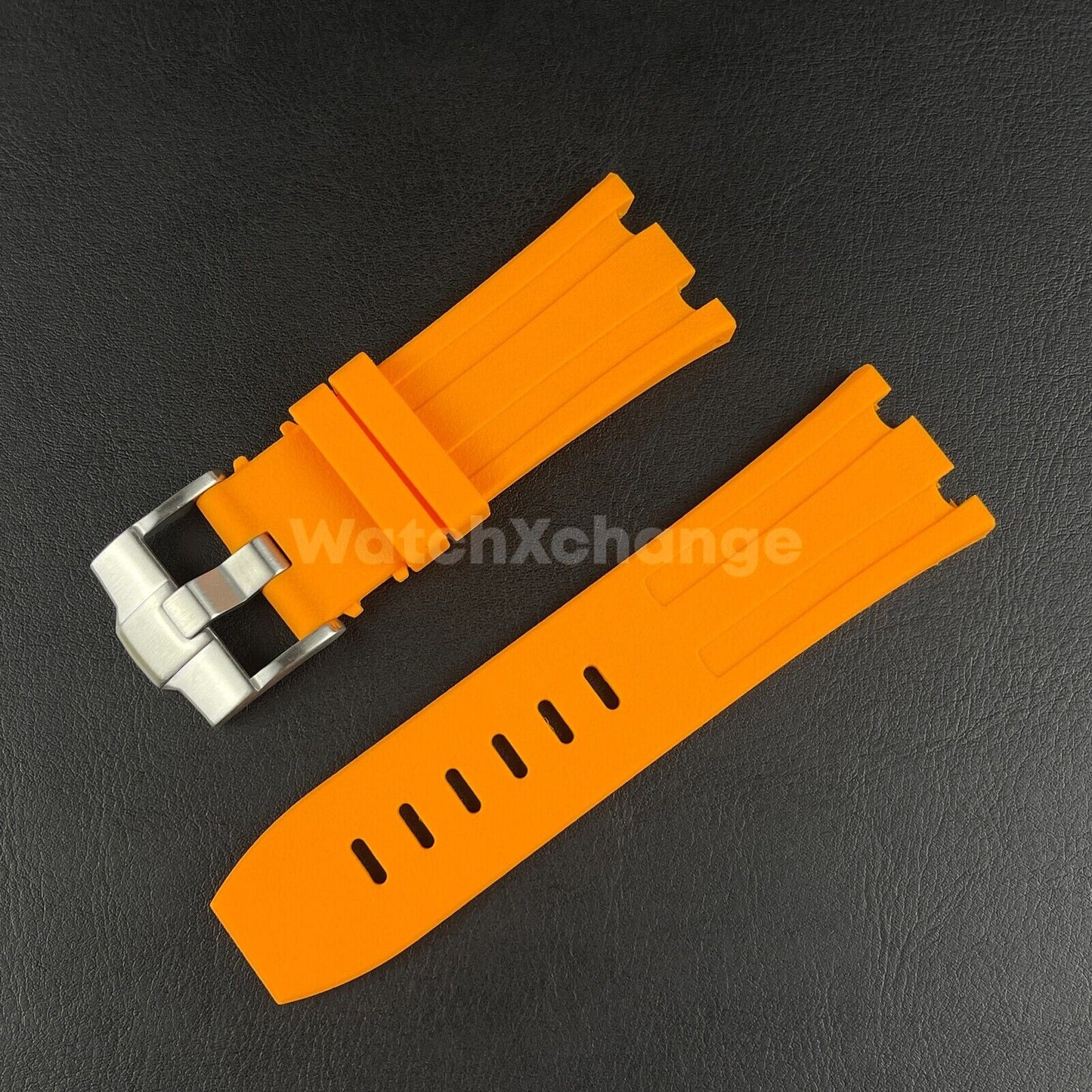 Orange Audemars Piguet AP 28mm Royal Oak Silicone Rubber Watch Strap 15710 15703