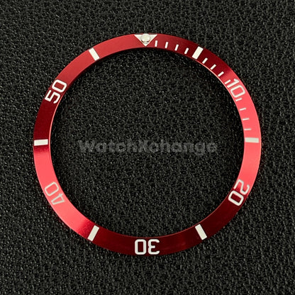 34mm Red Aluminium SUB Bezel Insert For Seiko Rolex Tudor Divers Watch