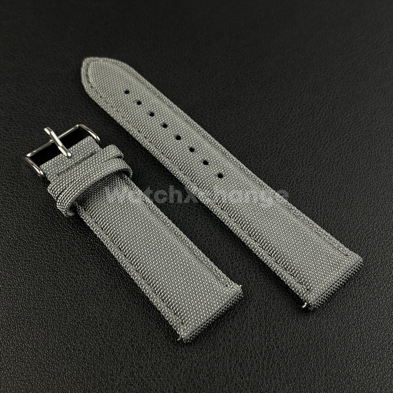 Grey Watch Strap Band Nylon Canvas Sailcloth Quick Release 20mm 22mm 24mm
