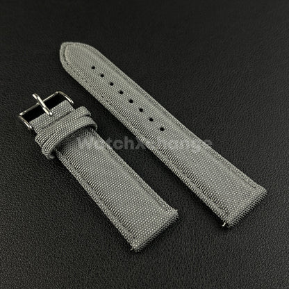 Grey Watch Strap Band Nylon Canvas Sailcloth Quick Release 20mm 22mm 24mm