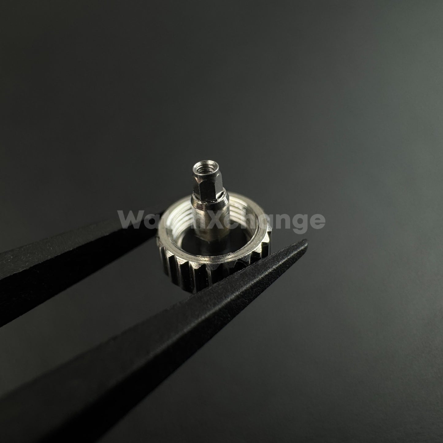 Silver Stainless Steel Watch Crown For Log Case NH35 Engraved S Logo
