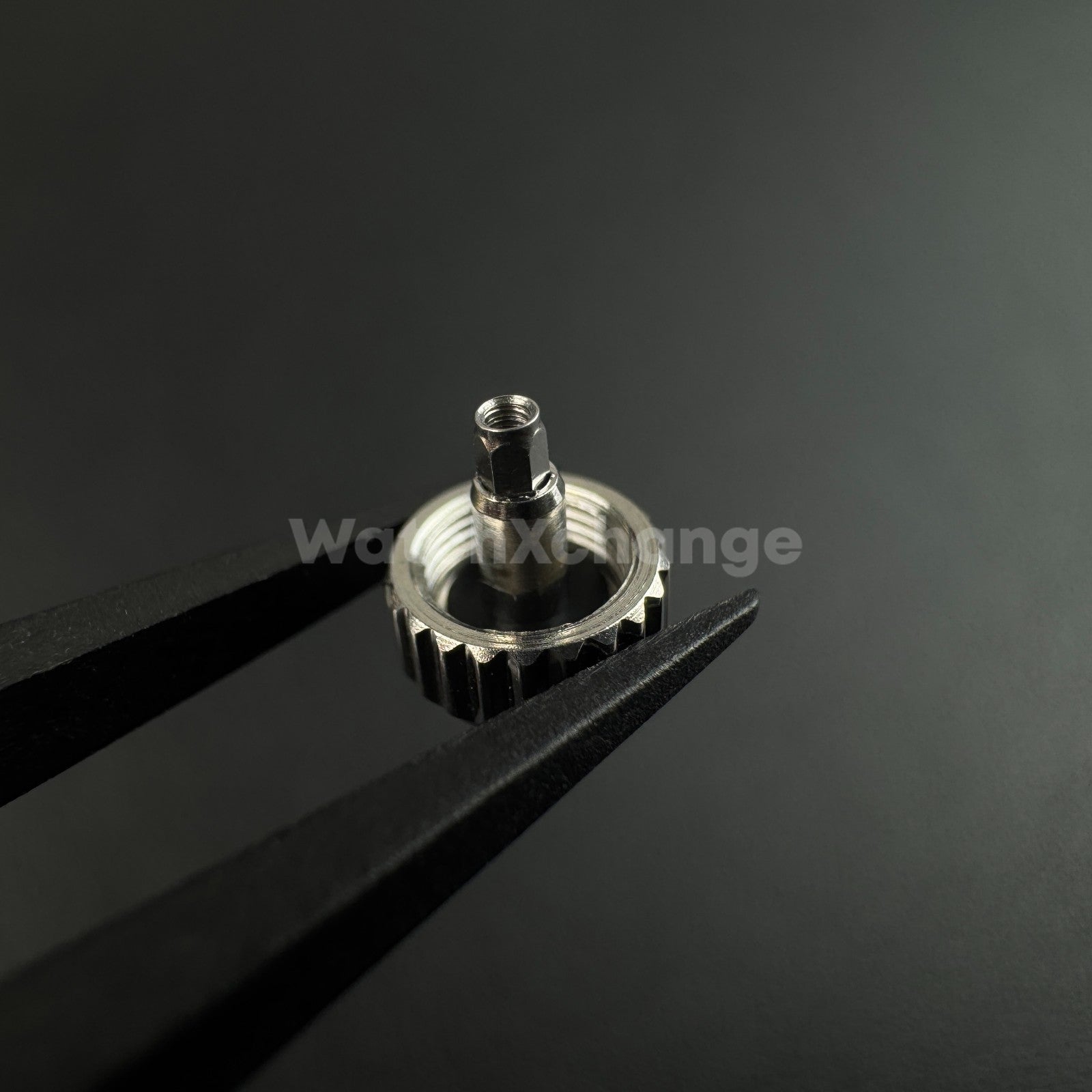 Silver Stainless Steel Watch Crown For Log Case NH35 Engraved S Logo