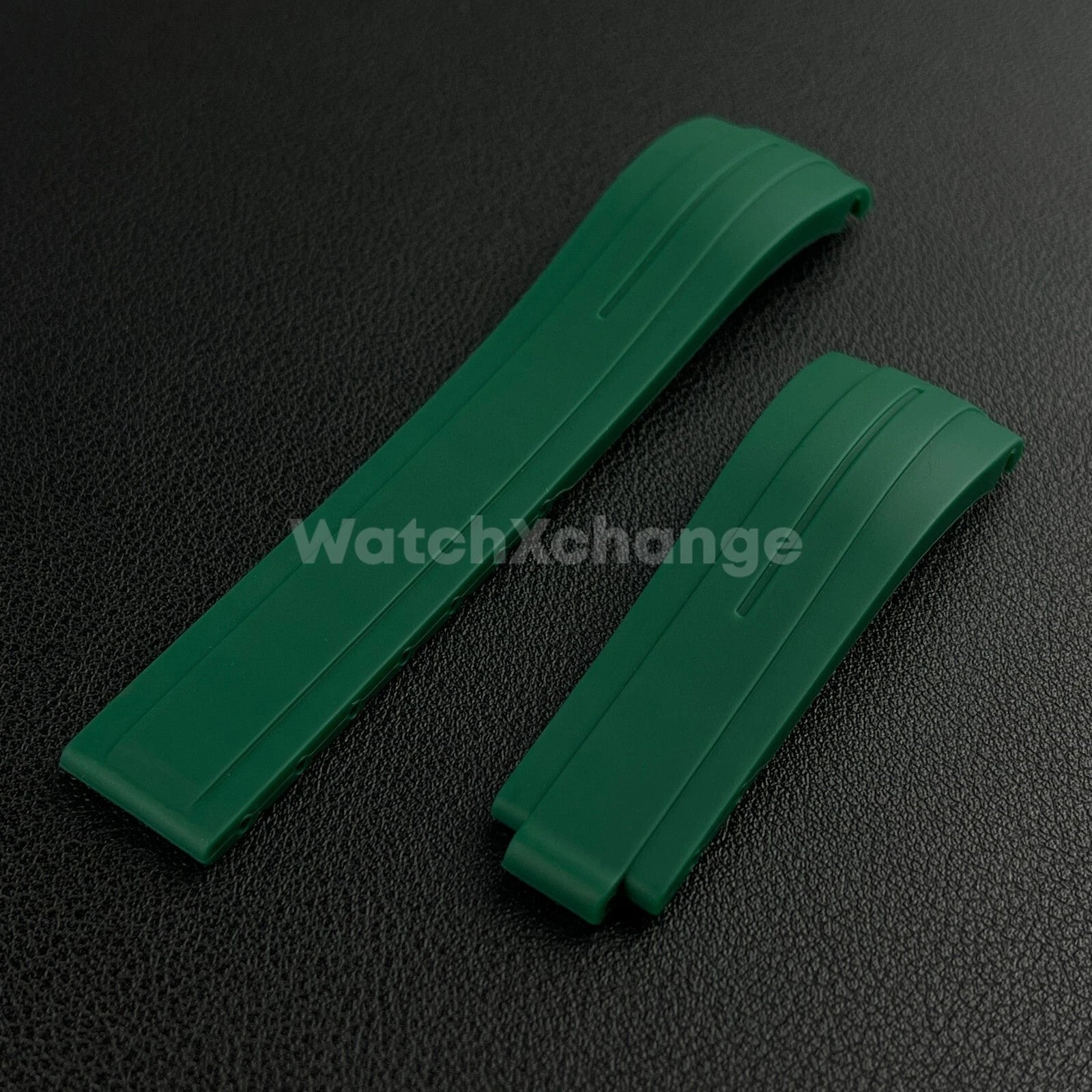 Green 21mm 22mm Curved Rubber Strap for Rolex DAYTONA SUBMARINER Yacht-Master