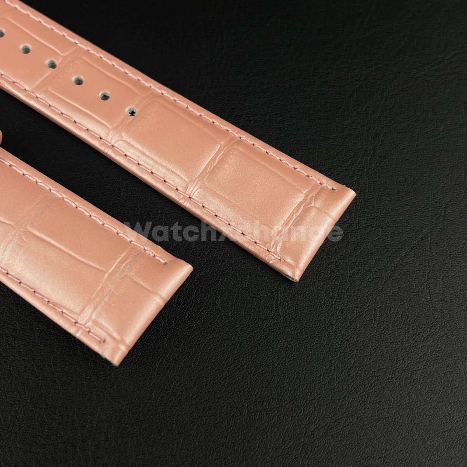 Pink Genuine Leather Universal Watch Strap Band Alligator Grain 20mm 22mm 24mm