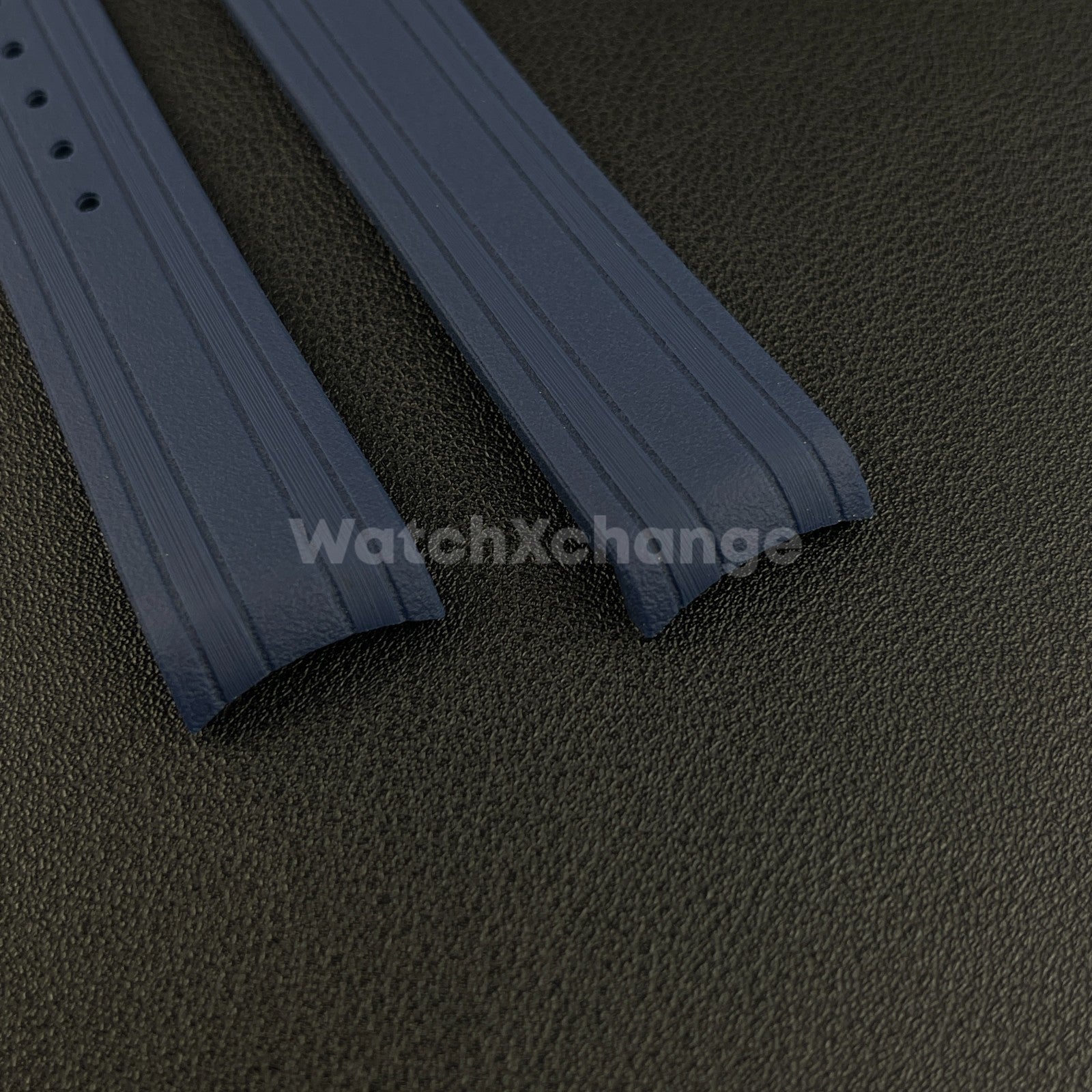 Blue Omega Seamaster 41mm 300M Silicone Rubber Curved End Strap 20mm