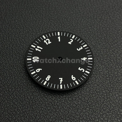 28.5mm Black & White Watch Dial for NH35/NH36/4R Movements
