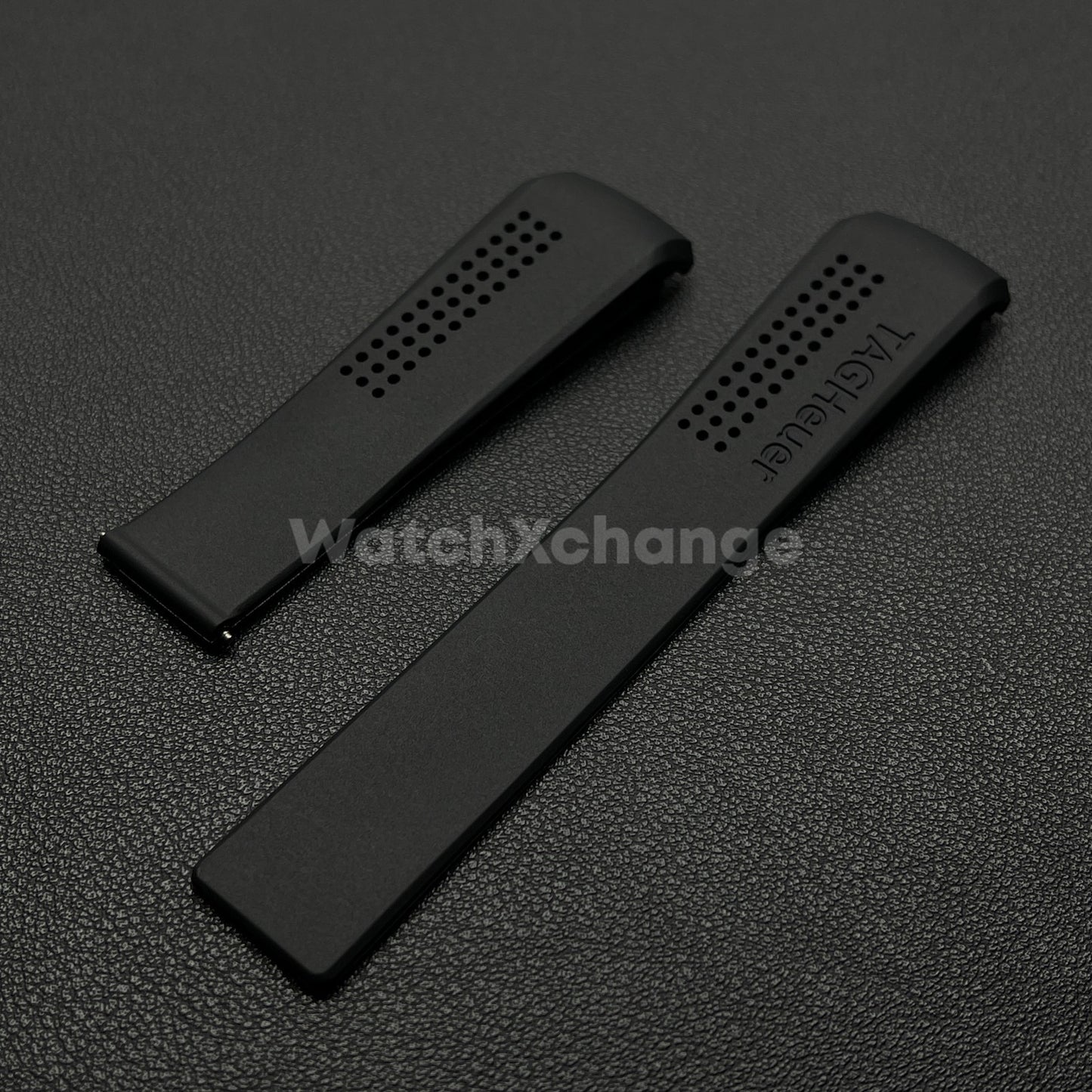 22mm Black Rubber Watch Strap Band Breathable Waterproof For TAG Heuer Carrera