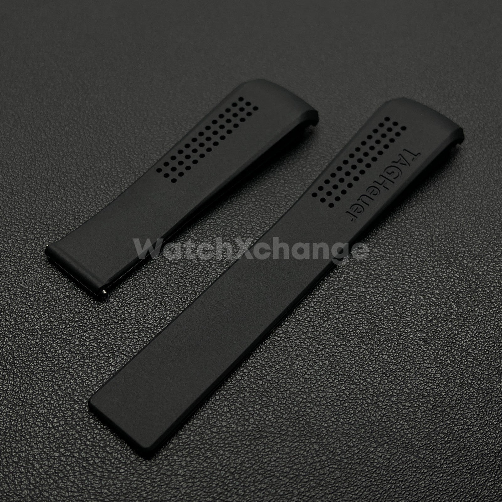 22mm Black Rubber Watch Strap Band Breathable Waterproof For TAG Heuer Carrera