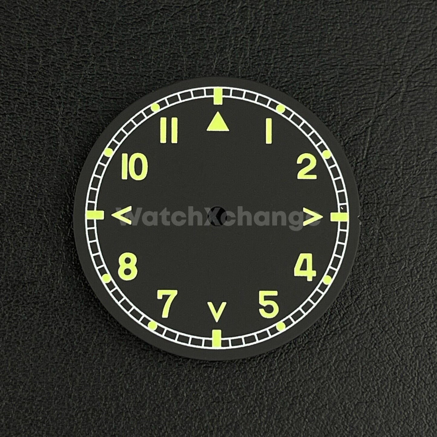 29mm Black Watch Dial Green Luminous for SEIKO NH35 NH36 Watch Movement Parts