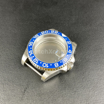 Diver 40mm SUB Watch Case fit NH35A NH36 10ATM Silver Colour Solid Back Sapphire