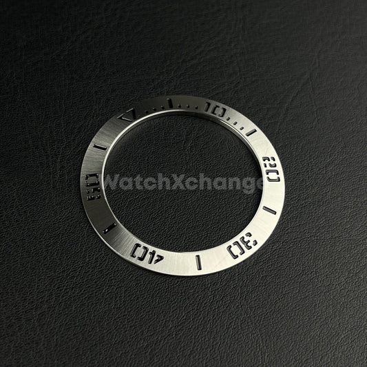 41mm Silver & Black Stainless Bezel Insert Fits Seiko King Prospex Samurai SRPF