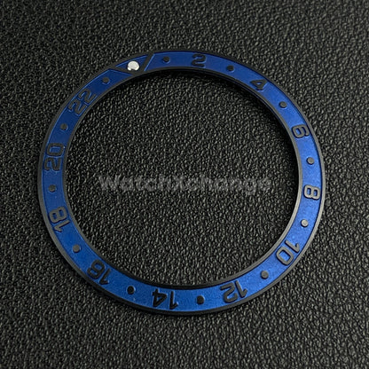 Blue & Black 38mm Sloping Bezel Insert For Watch GMT Seiko Rolex SKX007 SRPD