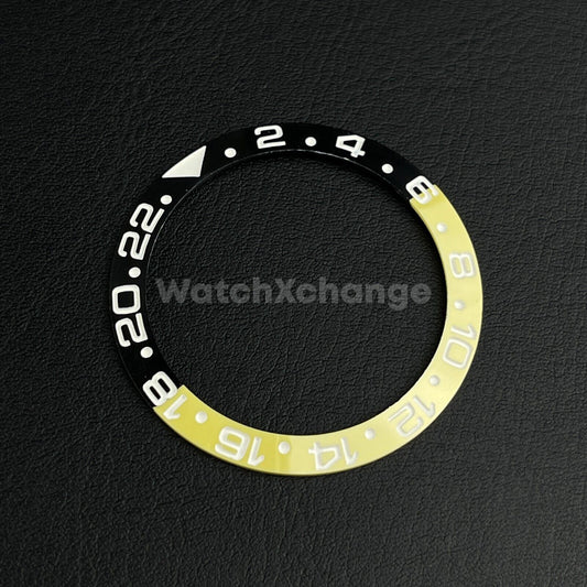 Yellow Black 38mm Ceramic Bezel Insert For Rolex Seiko SKX007 SKX009 SRPD Sloped