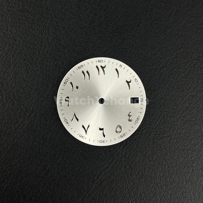 28.5mm White Silver Arabic Watch Dial NH35 NH36 Movement Professional